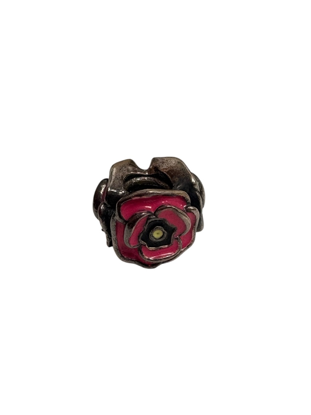 Pandora Red Flower Enamel Charm